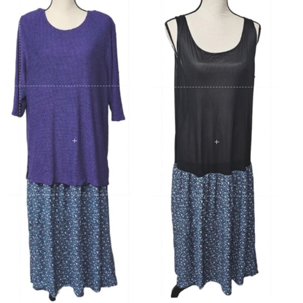 Sharade Vintage Blouse and Tank Dress Sets Womens Plus Size 16W Lagenlook